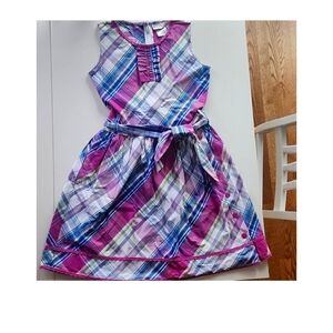 American Girl Plaid Kids Dress in Pink and Blue